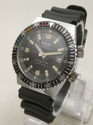 1972 Sicura By Breitling 400 Diver Compressor Automatic BF 158 Men ' s Wrist Watch 2
