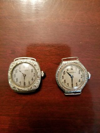 Two Vintage Hamilton Watch 17 Jewels Wire Lugs Circa 1925 - Running Order
