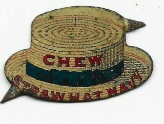 Chew Straw Hat Navy Tobacco Tag