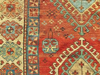 Auth: 19th C Antique Kazak Caucasian Rug Organic Collectible 4x7 Wool Beauty NR 3