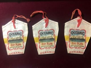 3 - Vintage Oceanic Cut Plug Tobacco Bag Pouch Scotten Dillon Detroit