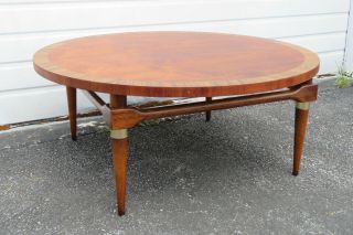 Mid Century Modern Inlay Round Coffee Table by Lane 1346 2