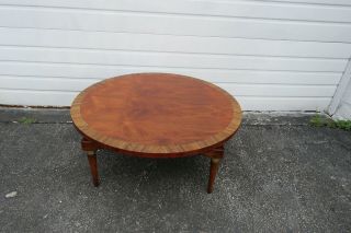 Mid Century Modern Inlay Round Coffee Table by Lane 1346 3