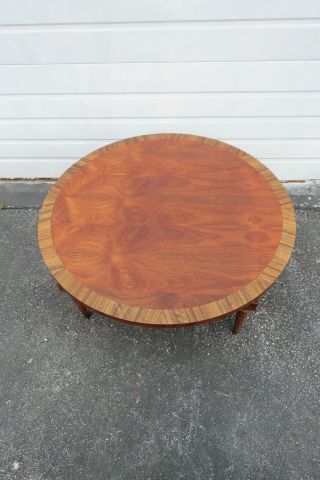 Mid Century Modern Inlay Round Coffee Table by Lane 1346 4