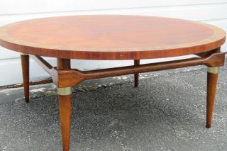 Mid Century Modern Inlay Round Coffee Table by Lane 1346 6