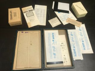 Stamp Supply Lot Lift Mount Tweezers Showgard Sheets Papers Box Vintage 1960s