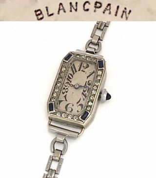 Vintage 1920s Art Deco Blancpain Ladies Swiss Mechanical Wristwatch Engraved