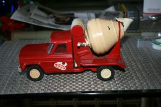 Vintage 1960s Tonka Cement Mixer Red Pressed Steel Toy Truck