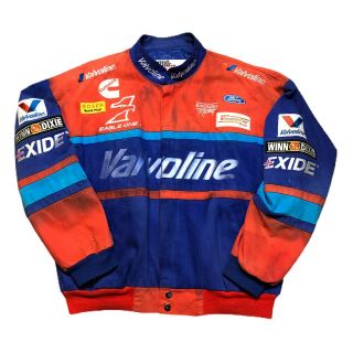 Vintage Nascar Mark Martin Valvoline Racing Jacket Large Blue 6 Mens
