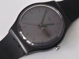 Vintage Swatch Watch " All Black " Rare Unique Battery