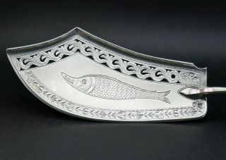c1817 AIMÉE CATHERINE CLERIN ANTIQUE 19thC FRENCH SOLID SILVER FISH SLICE SERVER 2