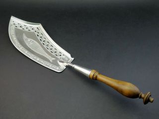 c1817 AIMÉE CATHERINE CLERIN ANTIQUE 19thC FRENCH SOLID SILVER FISH SLICE SERVER 5