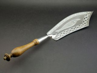 c1817 AIMÉE CATHERINE CLERIN ANTIQUE 19thC FRENCH SOLID SILVER FISH SLICE SERVER 6