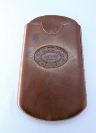 Quality Vintage English Stitched Saddlers Leather Cigar Case Holder