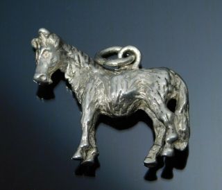 Vintage Silver Charm For Bracelet &c Horse Pony Donkey Riding Hunting Jumping