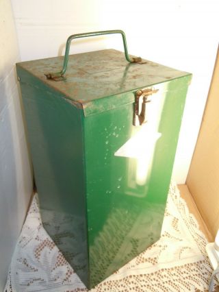 Vintage Canada Coleman Lantern Green Metal Carrying Case Model 200 220.