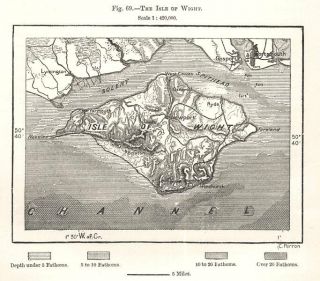 The Isle Of Wight.  Sketch Map 1885 Old Antique Vintage Plan Chart