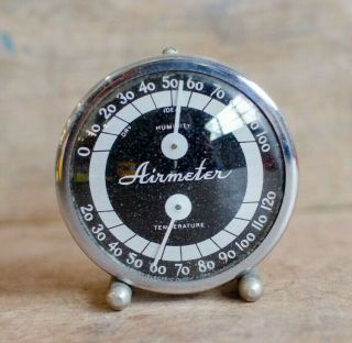 Vintage Airmeter Humidity Temperature Middlebury Electric Clock Chicago