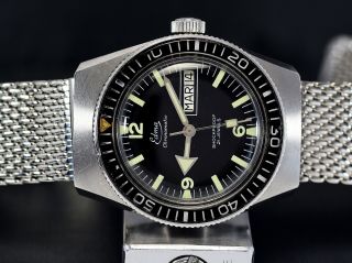 Vintage Diver Edma Chronomatic 20atm,  Steel 37case,  Black Dial,  70 