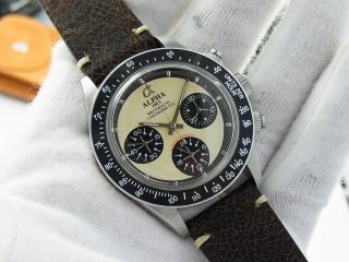 Alpha Watch Daytona Ceram Dial Black Bezel Paul Newman Mechanical Chronograph
