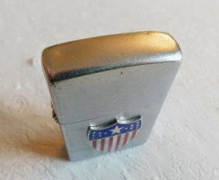 1972 VINTAGE ZIPPO W/ STERLING SILVER UNITED STATES MILTARY 13 STAR SHIELD 2