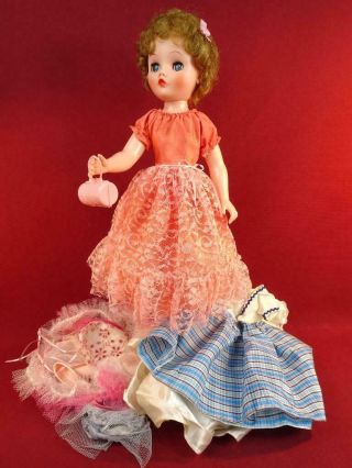 Vintage 1960s 20 " Candy Fashion Doll W/ Dresses Cindy Cissy Miss Revlon Friend