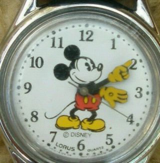 Great Vintage Walt Disney Mickey Mouse Moving Arms Watch Small Medium S M