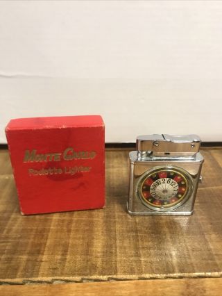 Vintage Monte Carlo Roulette Wheel Fluid Cigarette Lighter (unfired)