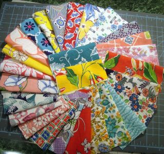 Quilters Dream 27 Piece Vintage Feedsack Fabric Assortment Quilts Or Crafting _