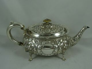 Stunning Victorian Solid Silver Tea Pot,  1897,  428gm
