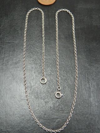 Vintage Sterling Silver Belcher Link Necklace Chain 17 1/2 Inch C.  1980