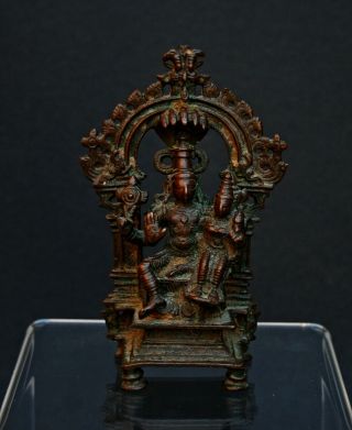 Antique Indian Bronze Shrine Vishnu Lakshmi Narayana C17th Hindu God Godess