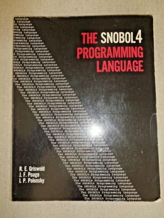 Vintage Computer The Snobol 4 Programming Language By Griswold 1968 Bell Labs