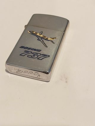 1971 Vintage Zippo Lighter BOEING 737 Aircraft Jet Airplane Airline 3