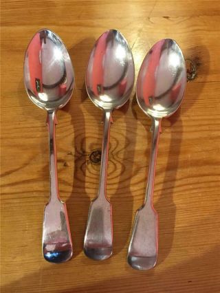 3 X Vintage Daniel & Arter Large Silver Plated Epns Table Spoons 22cm A1