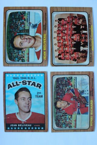 1966 - 67 Topps Montreal Canadiens Team Set 25 Cards Vg - Vg,  Richard Beliveau Look