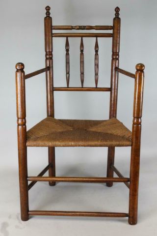 Museum Quality American 17th C Pilgrim Carver Armchair In Ash In Old Surface