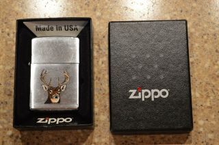 Vintage Zippo Lighter Outdoors Deer 8 - Point Buck A Ix Bradford Pa (a)
