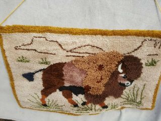 Vintage Embroidered Rug Wall Hanging Tapestry Circus Dumbo Elephant Child Decor