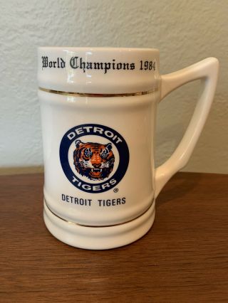 Vintage 1984 Detroit Tigers Collectible World Series Champions Ceramic Stein