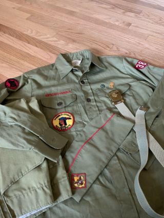 Vintage 1970s Boy Scout Uniform Shirt Pants Hat Belt Issued Costume Adult 31 32
