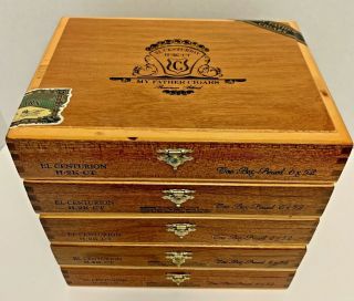 5 My Father H - 2k - Ct Empty Cigar Boxes Dovetail Corners Hinged Wooden Box Crafts