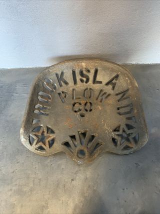 Antique Cast Iron Tractor Seat Rock Island Plow Company -