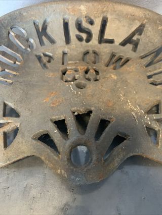 Antique Cast Iron Tractor Seat Rock Island Plow Company - 3