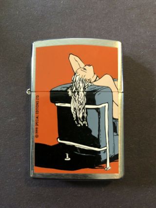 Zippo Lighter Playboy Babe In Chair,  Vintage 1999