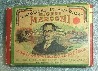 Graphic Old Marconi Cigar Box