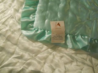 Vintage Baby Quilt blanket Satin Silk ruffled color soft Flaw 2