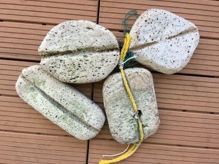 (4) Old Cork Fishing Net Floats Authentic Old Vintage Nautical Nice: