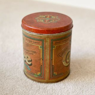 Vintage Sunshine Brand Red Tin Canister Coffee Container with Lid 3
