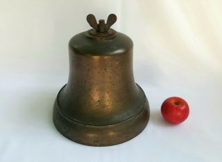 Large Antique Bronze Bell For Chapel,  School,  Ship,  Estate,  Clapper,  9.  5 Inch